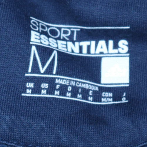 Adidas Men Blue Pullover Hoodie Fleece Logo M Regular Fit