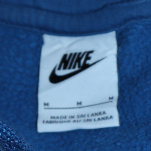 Nike Men's Blue Pullover Hoodie Medium Cotton Blend Fleece