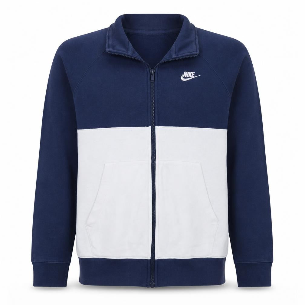 Nike Men's Blue White Small Track Jacket Full Zip Colourblock