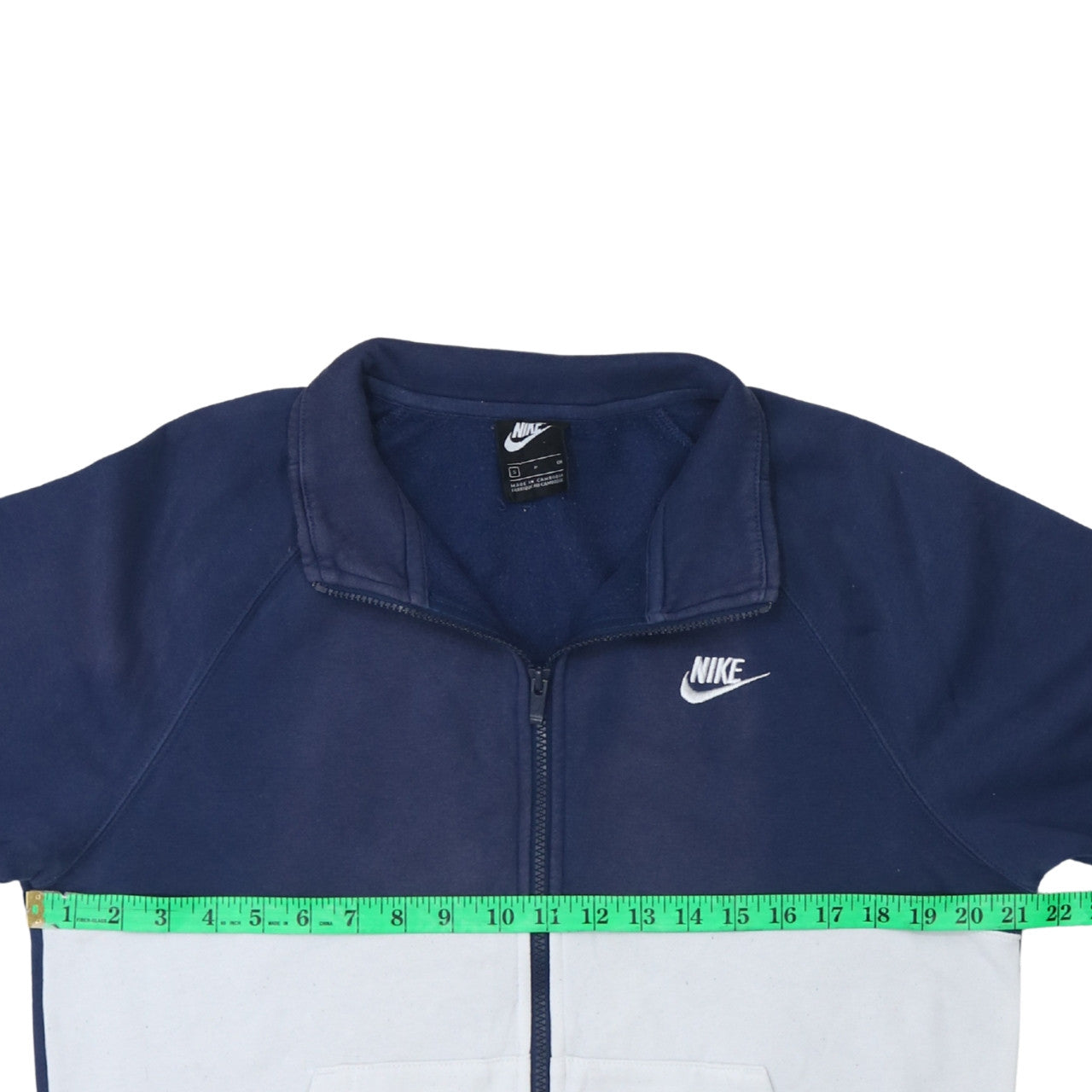 Nike Men's Blue White Small Track Jacket Full Zip Colourblock