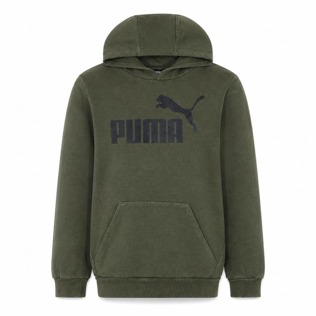 Puma Boys Green Pullover Hoodie 13-14 Years Hooded Fleece Sweatshirt