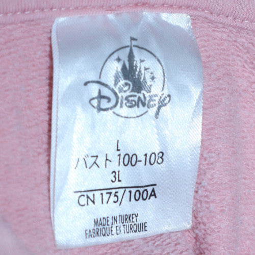 Disney Women Pink Minnie Mouse Pullover Hoodie L Cotton Blend