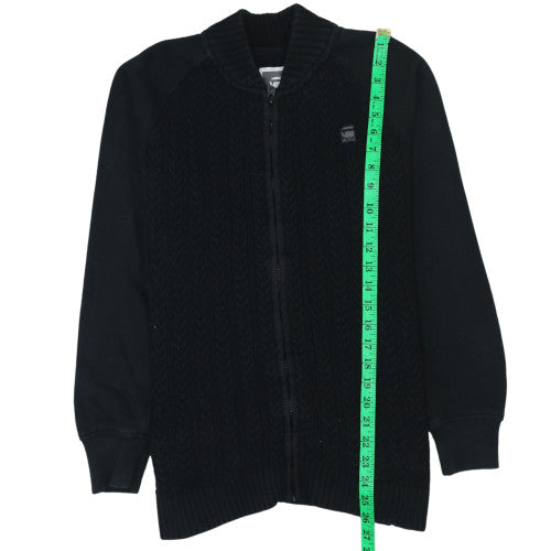 G-Star Raw Men's Black L Basic Full Zip Knit Jacket Size L
