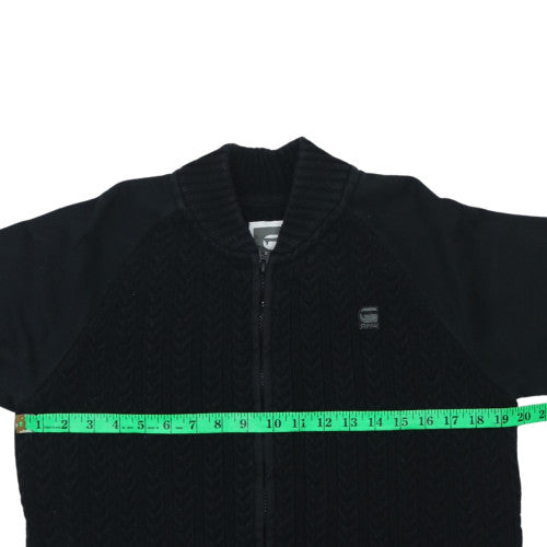 G-Star Raw Men's Black L Basic Full Zip Knit Jacket Size L