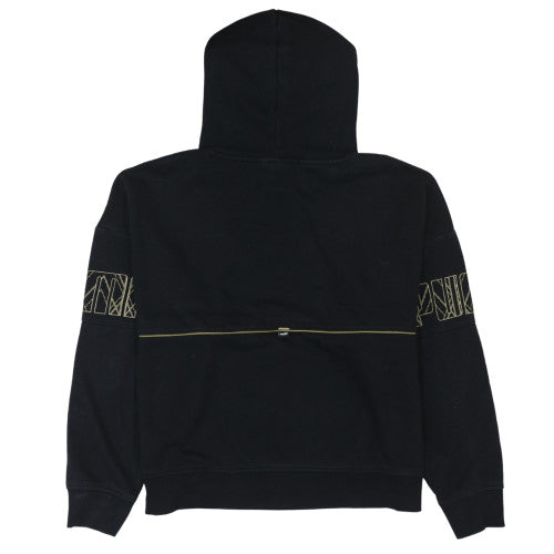 Puma Womens Black XL Pullover Hoodie Gold Logo Graphic Sweatshirt