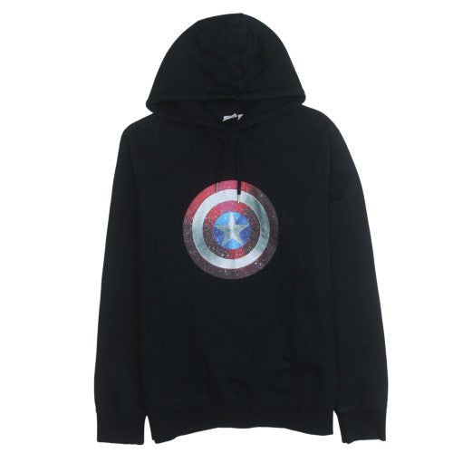 Primark Men’s Black Captain America Marvel Pullover Hoodie Size L