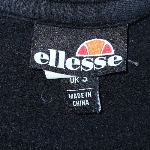 Ellesse Mens Black Pullover Hoodie S Gold Logo Sweatshirt