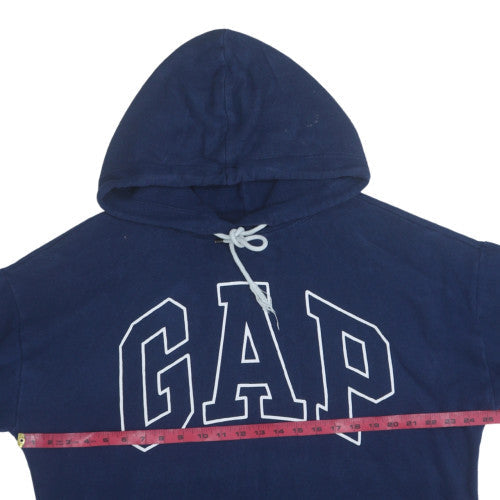 GAP Womens Navy Blue Pullover Hoodie Large Logo Sweatshirt