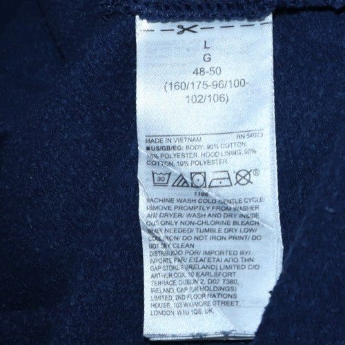 GAP Womens Navy Blue Pullover Hoodie Large Logo Sweatshirt