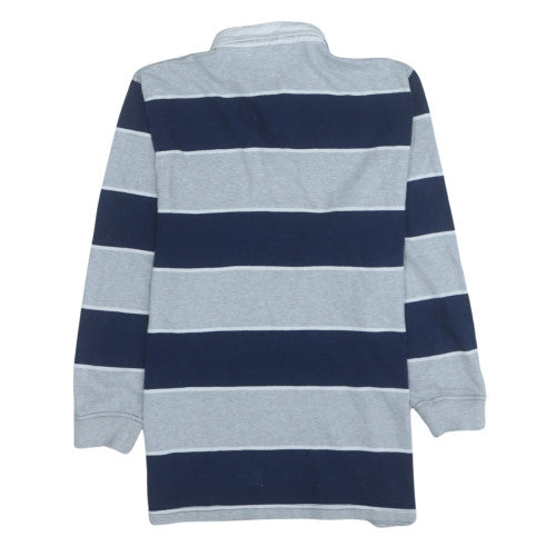 All Nations Mens Grey Blue Rugby Sweatshirt Small Long Sleeve