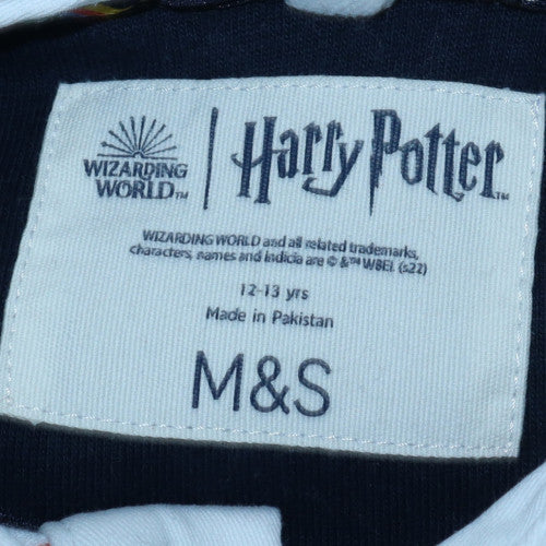 Marks and Spencer Boys Navy Stripe Harry Potter Rugby Sweatshirt 12-13 Years