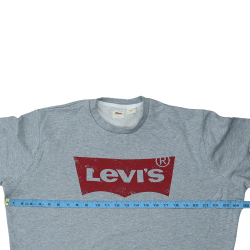 Levi's Men's Grey Logo Crew Neck Pullover Sweatshirt Size L