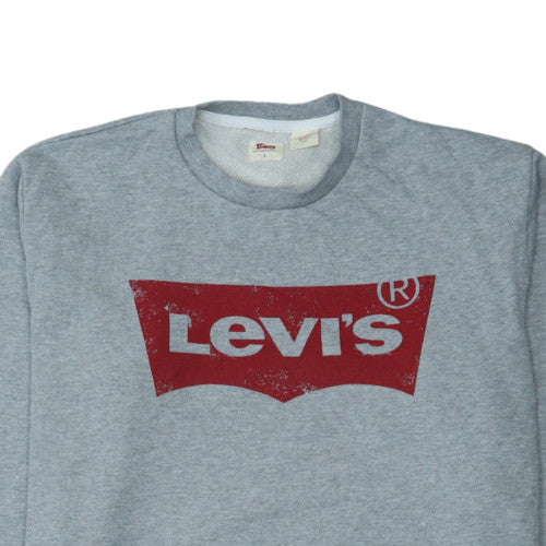 Levi's Men's Grey Logo Crew Neck Pullover Sweatshirt Size L