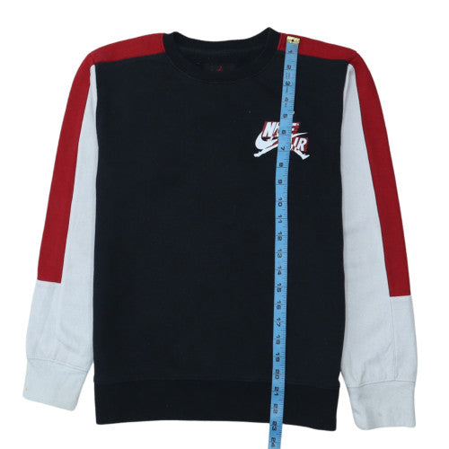Nike Jordan Boys Black Red Crew Neck Sweatshirt 12-13 Years Cotton Blend