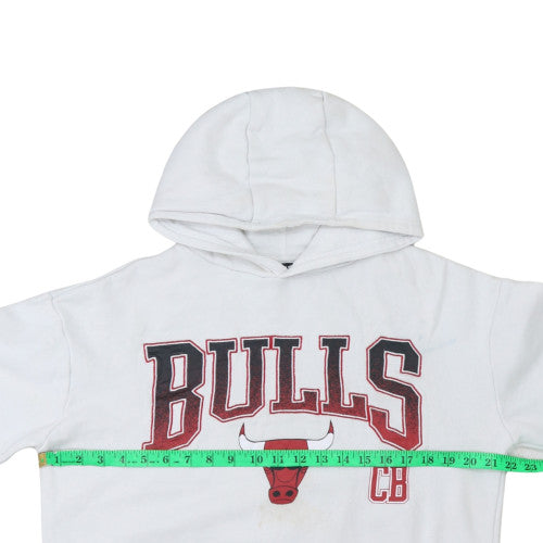 NBA Boys White Chicago Bulls Pullover Hoodie 13-14 Years Fleece Sweatshirt