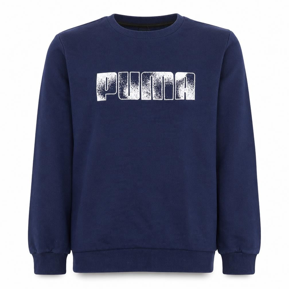 Puma Men Blue Pullover Sweatshirt L Regular Fit Crew Neck