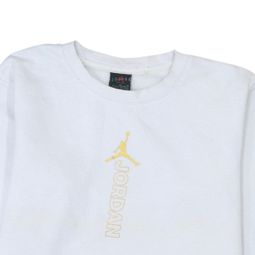 Nike Jordan Boys White Crew Neck Sweatshirt 12-13 Years Pullover Style