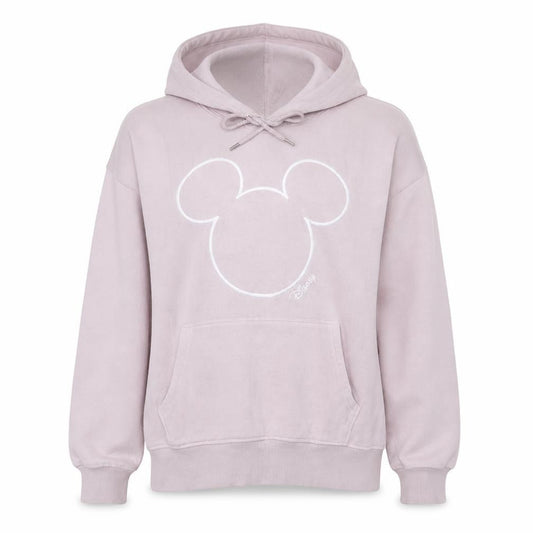 H&M Disney L.O.G.G. Pink Hoodie Women L Pullover Mickey Cotton