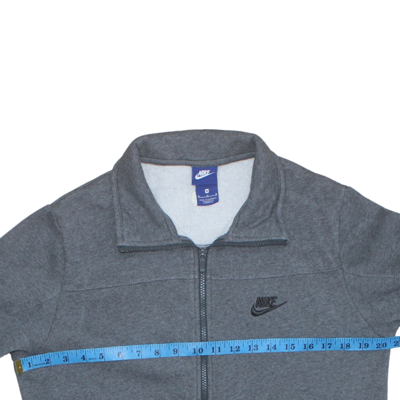 Nike Men’s Grey Full Zip Sweatshirt Size M Regular Fit Sports Style