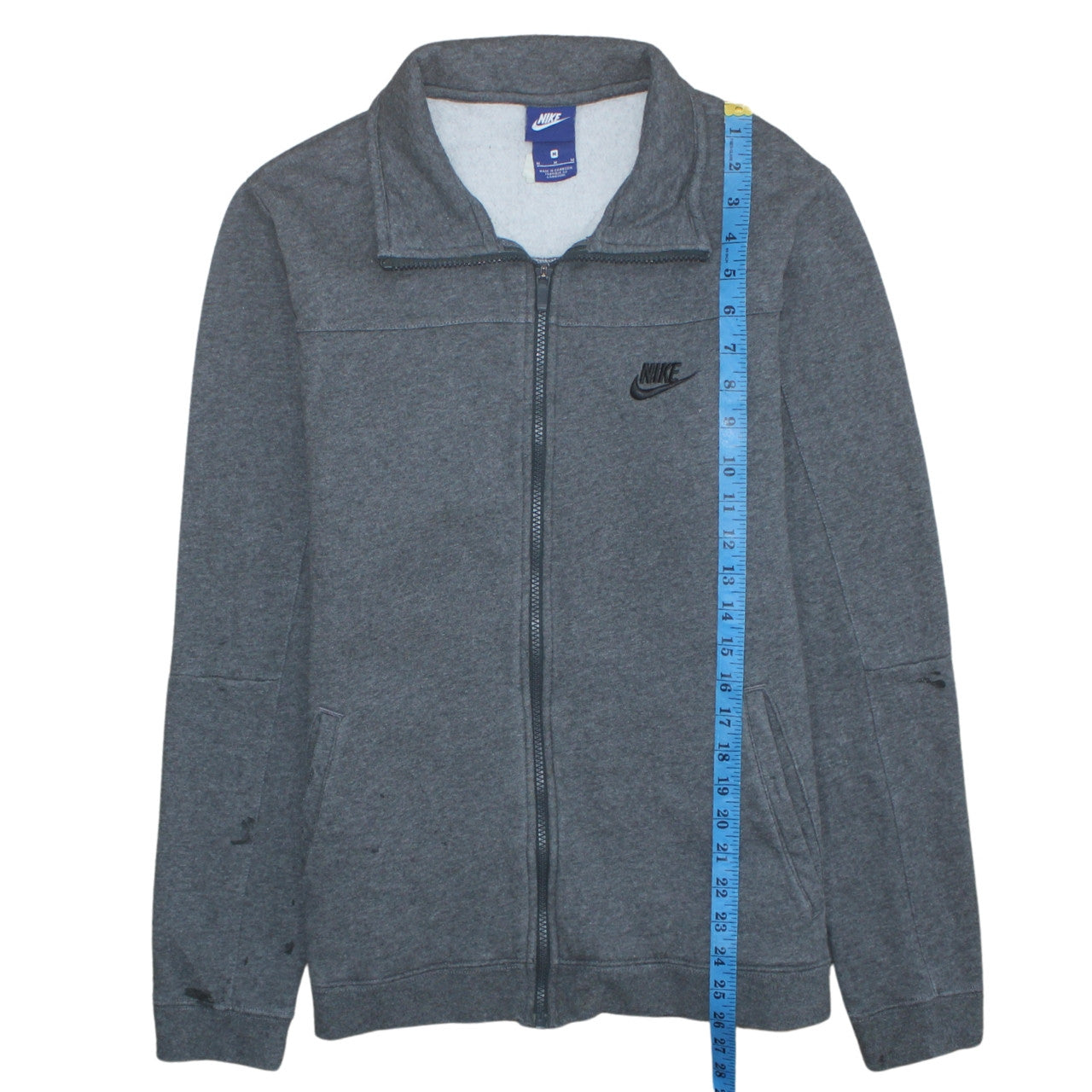 Nike Men’s Grey Full Zip Sweatshirt Size M Regular Fit Sports Style