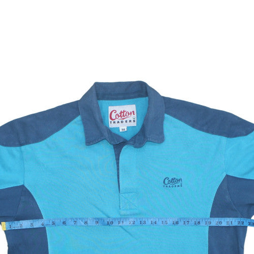 Cotton Traders Men’s Blue Collared Henley Sweatshirt Size M