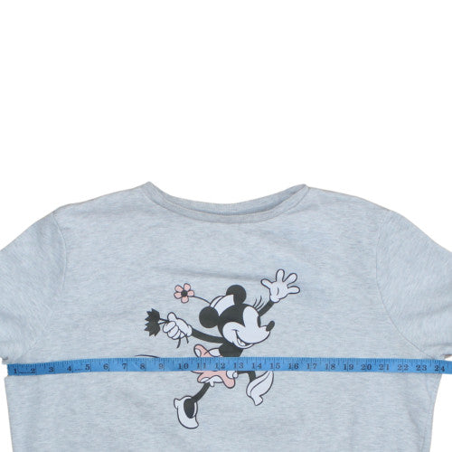 Disney Women Grey Minnie Mouse Pullover Sweatshirt L Casual