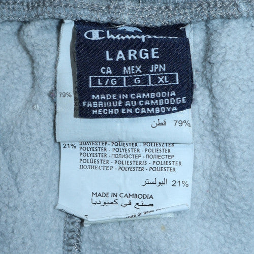 Champion Men's Grey Jogger Sweatpants L Regular Fit Fleece Trousers