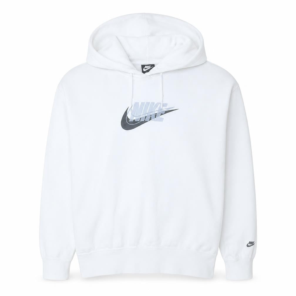 Nike Men's White Pullover Hoodie L Logo Graphic Fleece Sweatshirt