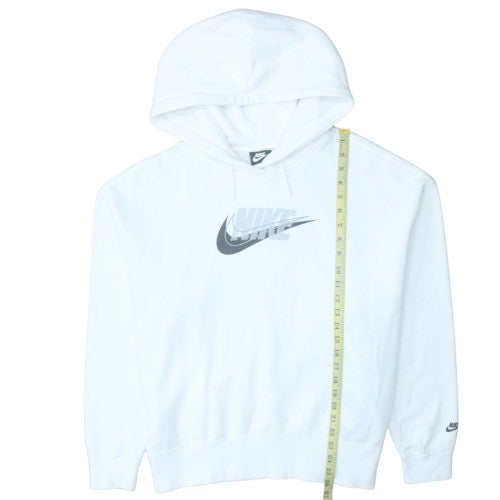Nike Men's White Pullover Hoodie L Logo Graphic Fleece Sweatshirt