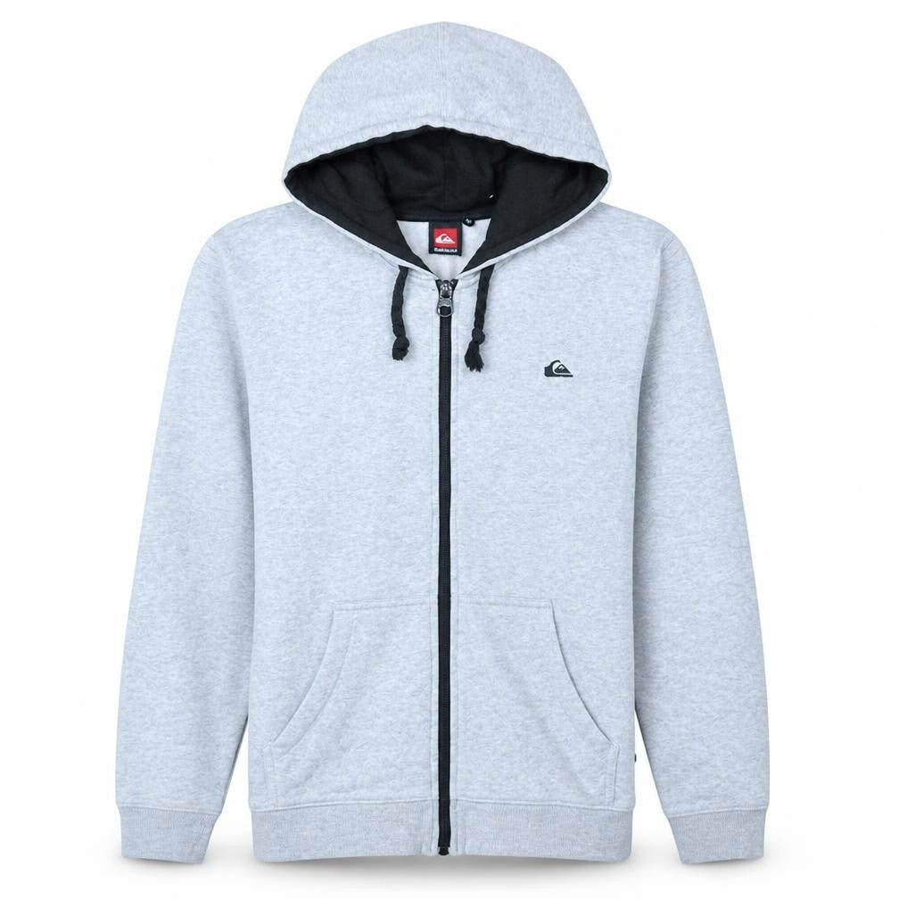 Quiksilver Men's Grey Full Zip Hooded Sweatshirt Size M