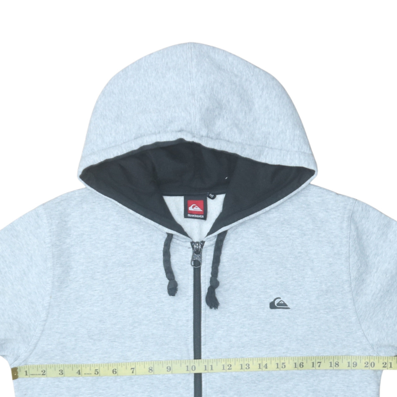 Quiksilver Men's Grey Full Zip Hooded Sweatshirt Size M