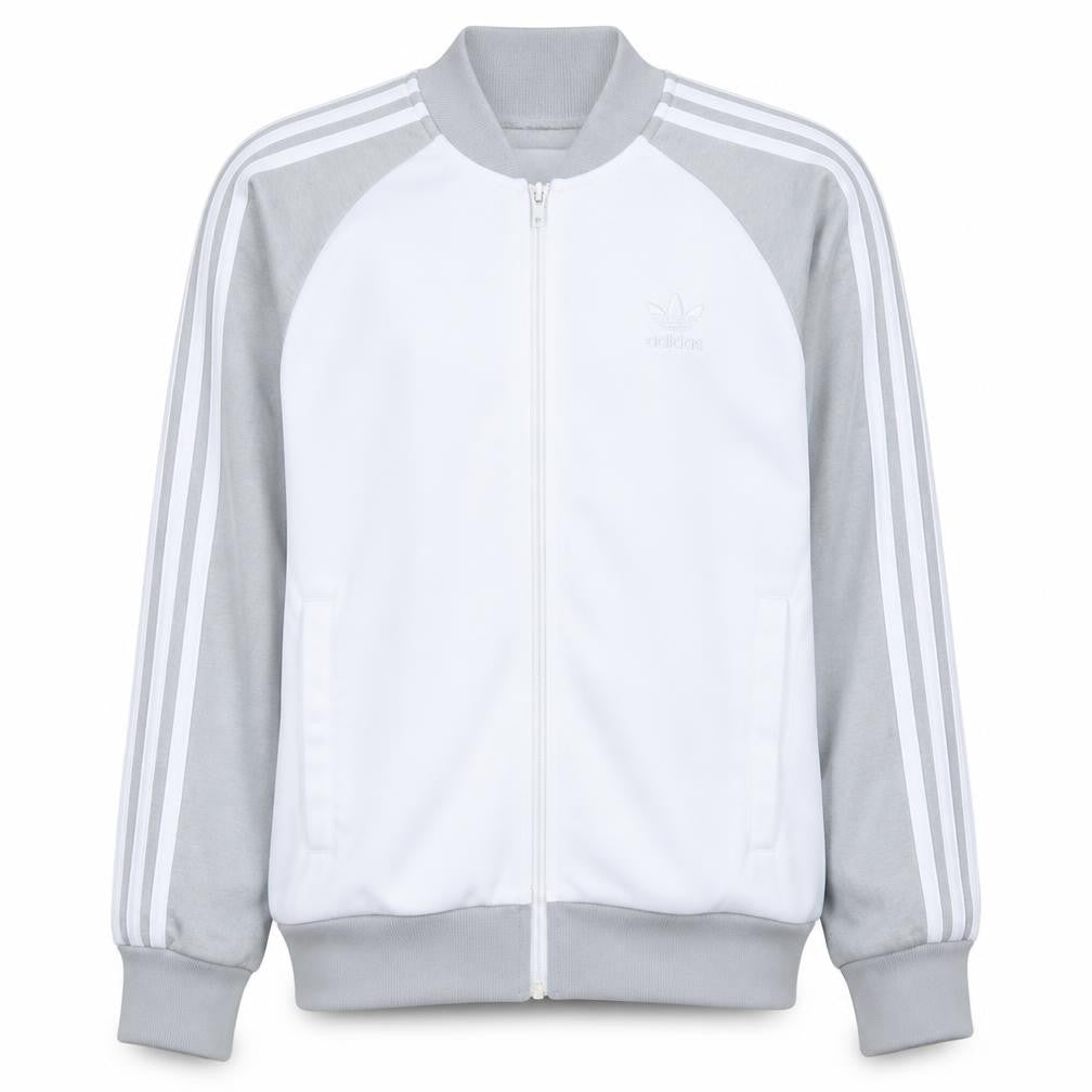 Adidas Men's White & Grey Track Jacket Size S Full Zip Casual Sports
