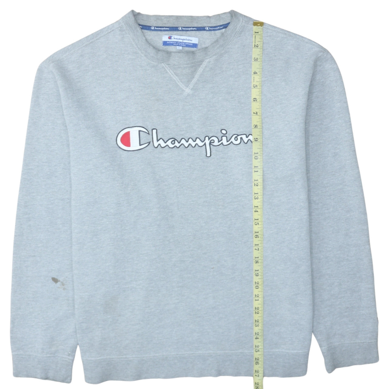 Champion Men's Grey Logo Pullover Sweatshirt Size L