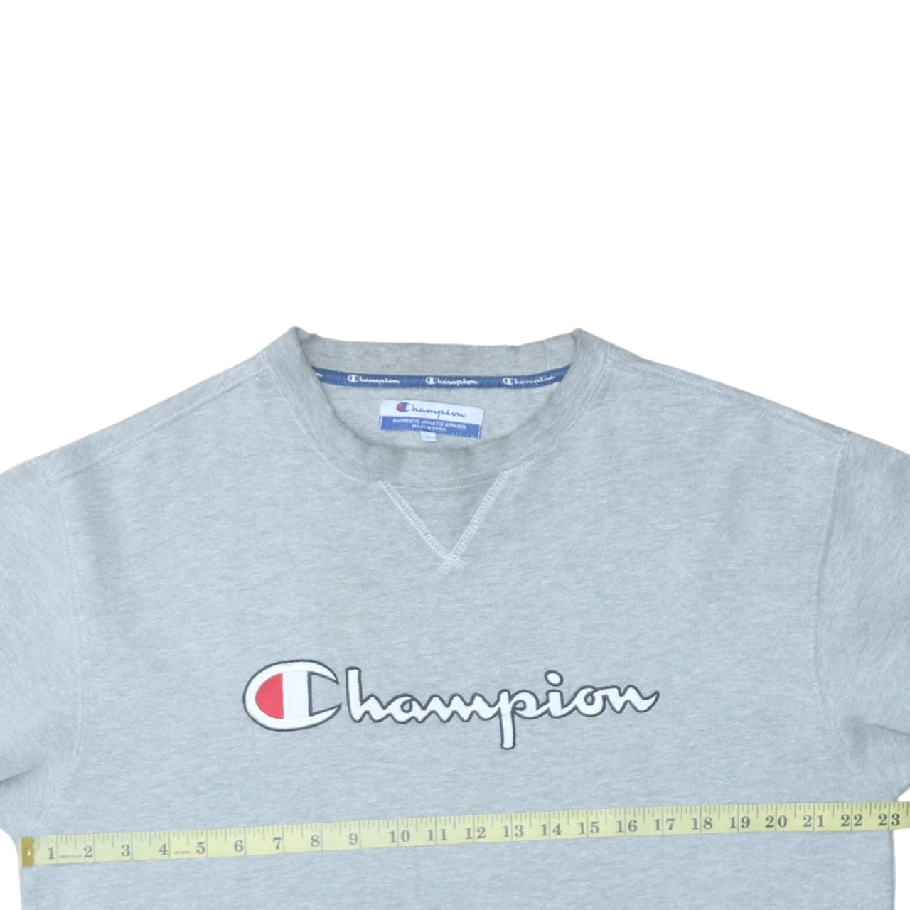 Champion Men's Grey Logo Pullover Sweatshirt Size L