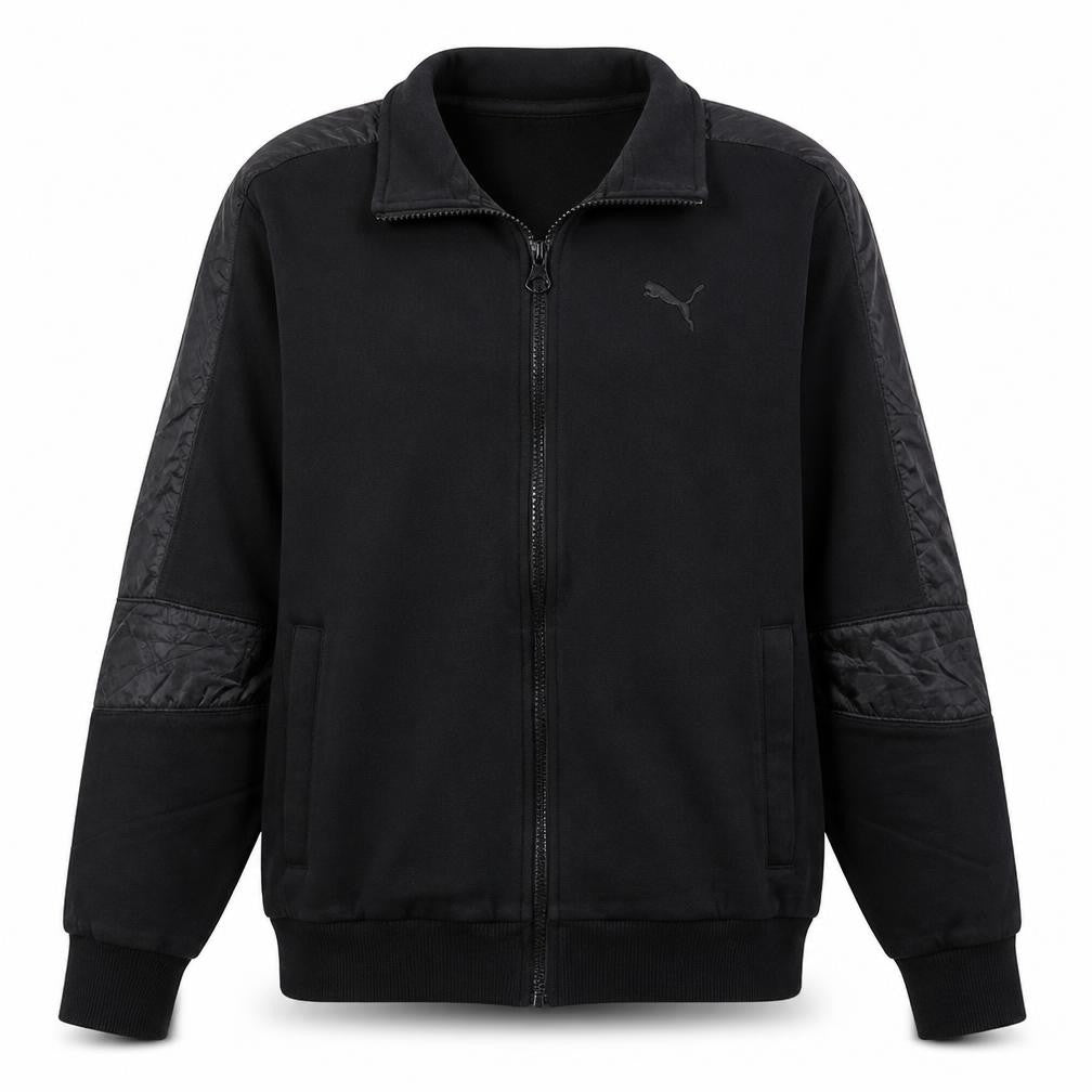 Puma Men's Black Medium Track Jacket Cotton Blend Full Zip