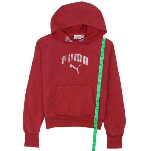 Puma Womens Red Pullover Hoodie Sweatshirt Size M Casual Logo