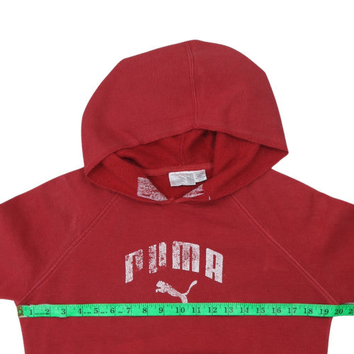 Puma Womens Red Pullover Hoodie Sweatshirt Size M Casual Logo