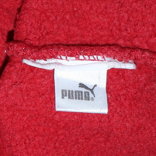 Puma Womens Red Pullover Hoodie Sweatshirt Size M Casual Logo