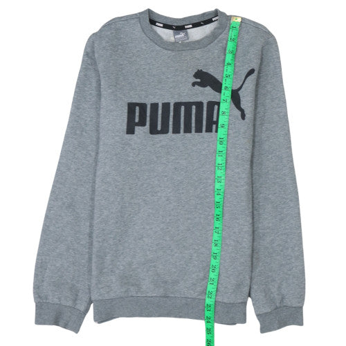 Puma Boys Grey Logo Pullover Sweatshirt 13-14 Years Fleece Regular Fit