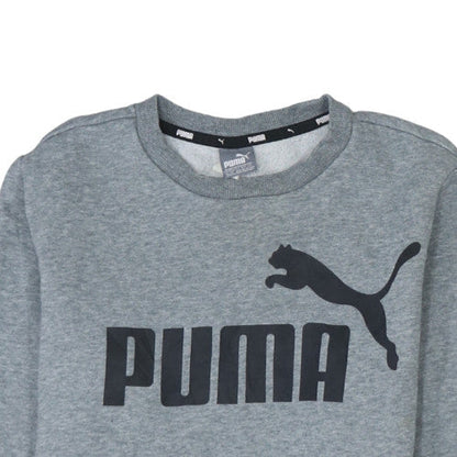 Additional view of Puma boys’ grey logo pullover sweatshirt 13-14 years fleece regular fit