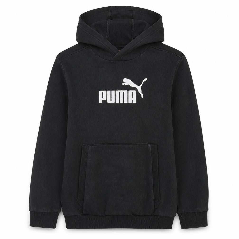 Puma Boys Black Pullover Hoodie 14 Years Logo Graphic Cotton Blend