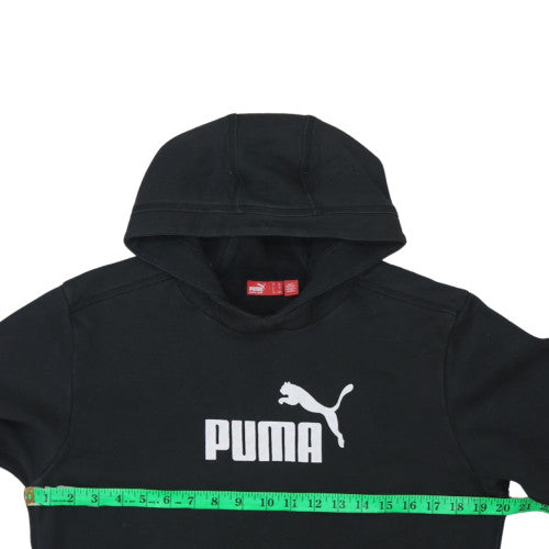 Puma Boys Black Pullover Hoodie 14 Years Logo Graphic Cotton Blend