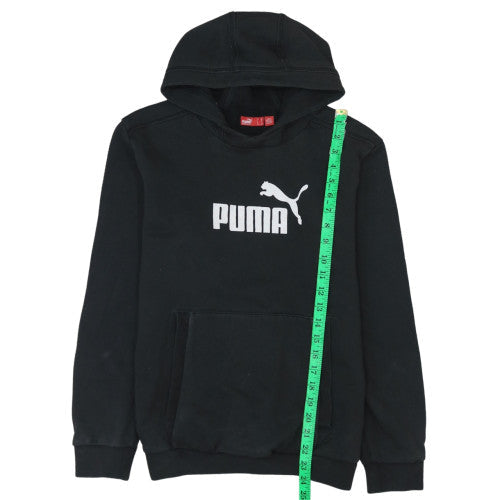Puma Boys Black Pullover Hoodie 14 Years Logo Graphic Cotton Blend