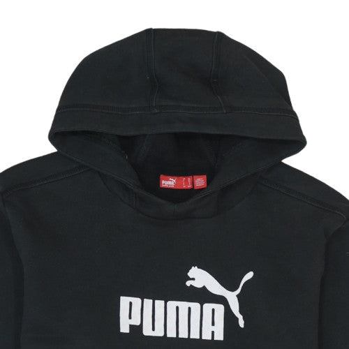 Puma Boys Black Pullover Hoodie 14 Years Logo Graphic Cotton Blend