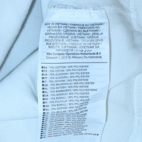 Nike Men's White M Crew Neck Logo Pullover Fleece Sweatshirt