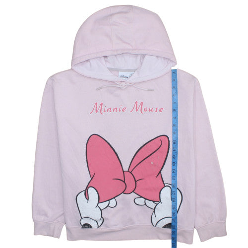 Disney Women Pink Minnie Mouse Hoodie XL Pullover Cotton Blend