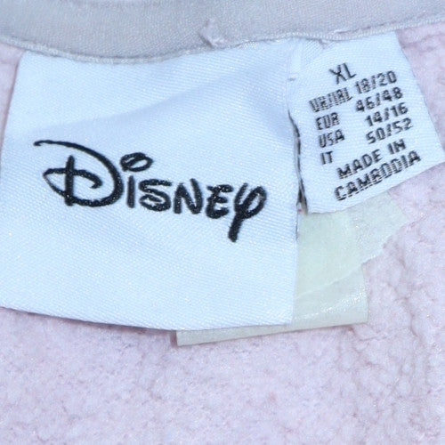 Disney Women Pink Minnie Mouse Hoodie XL Pullover Cotton Blend