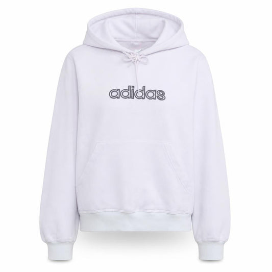 Adidas Womens Pink Pullover Hoodie Size 10 Cotton Blend Logo Sweatshirt