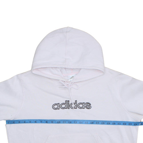 Adidas Womens Pink Pullover Hoodie Size 10 Cotton Blend Logo Sweatshirt