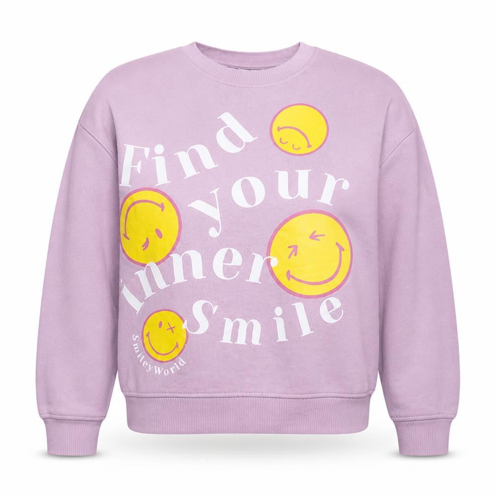 SmileyWorld Women's Pink Graphic Pullover Sweatshirt XS